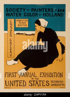 Charles Herbert Woodbury (1864-1940) Société des peintres en couleur de l'eau des pays-Bas (des Maitres de l'Affiche) c 1895. Banque D'Images