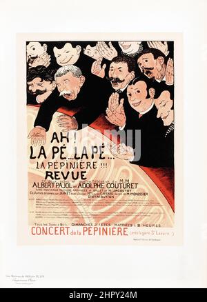 Maitres de l'affiche vol 3 - planche 119 - Félix Vallotton 1895. La Pepiniere, Revue. Affiche de théâtre / concert. Banque D'Images