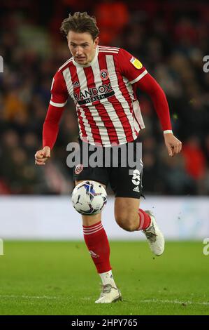 Sheffield, Angleterre, le 23rd février 2022. Sander Berge de Sheffield Utd lors du match de championnat Sky Bet à Bramall Lane, Sheffield. Le crédit photo devrait se lire: Simon Bellis / Sportimage Banque D'Images