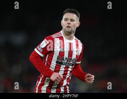 Sheffield, Angleterre, le 23rd février 2022. Oliver Norwood de Sheffield Utd lors du match de championnat Sky Bet à Bramall Lane, Sheffield. Le crédit photo devrait se lire: Simon Bellis / Sportimage Banque D'Images