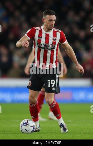 Sheffield, Angleterre, le 23rd février 2022. Jack Robinson, de Sheffield Utd, lors du match de championnat Sky Bet à Bramall Lane, Sheffield. Le crédit photo devrait se lire: Simon Bellis / Sportimage Banque D'Images