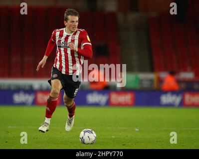 Sheffield, Angleterre, le 23rd février 2022. Sander Berge de Sheffield Utd lors du match de championnat Sky Bet à Bramall Lane, Sheffield. Le crédit photo devrait se lire: Simon Bellis / Sportimage Banque D'Images