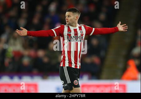 Sheffield, Angleterre, le 23rd février 2022. Oliver Norwood de Sheffield Utd lors du match de championnat Sky Bet à Bramall Lane, Sheffield. Le crédit photo devrait se lire: Simon Bellis / Sportimage Banque D'Images