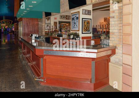 Nevada USA 09-06-21 vue sur le bar du célèbre restaurant Gallagher's Steakhouse situé au premier étage du NY-NY Hotel and Casino Las Vegas Banque D'Images