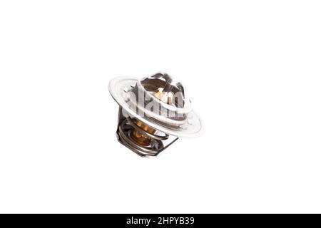 Thermostat pour voiture isolé sur fond blanc Banque D'Images