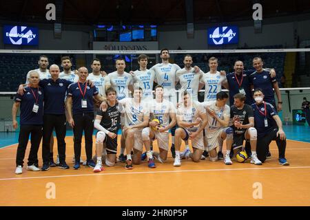 Arena di Monza, Monza, Italie, 24 février 2022, L'équipe de Zenit Kazan pendant les demi-finales - Vero Volley Monza vs Zenit Kazan - Volleyball coupe CEV hommes Banque D'Images