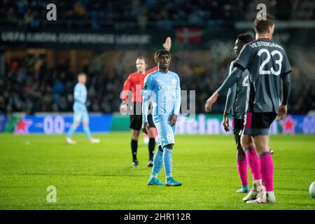 Randers, Danemark. 24th févr. 2022. Stephen Odey (90) de Randers FC vu lors du match de l'UEFA Europa Conference League entre Randers FC et Leicester City au Cepeus Park à Randers. (Crédit photo : Gonzales photo/Alamy Live News Banque D'Images