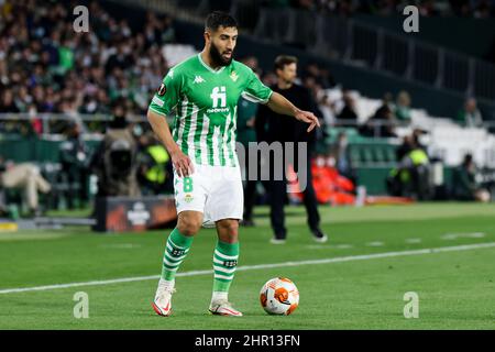 SÉVILLE, ESPAGNE - FÉVRIER 24 : Nabil Fekir de Real Betis lors du match de l'UEFA Europa League Knockout Round Play-offs entre Real Betis et FK Zenit Sint-Petersburg à l'Estadio Benito Villamarin le 24 février 2022 à Séville, Espagne (photo de DAX Images/Orange Pictures)SÉVILLE, ESPAGNE - FÉVRIER 24 : Nabil Fekir de Real Betis lors de l'UEFA Europa League Knockout Round Play-offs match entre Real Betis et FK Zenit Sint-Petersburg à l'Estadio Benito Villamarin le 24 février 2022 à Séville, Espagne (photo de DAX Images/Orange Pictures) Banque D'Images