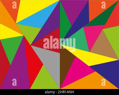 Graphiques montrant la texture des triangles de différentes couleurs et tailles. Banque D'Images