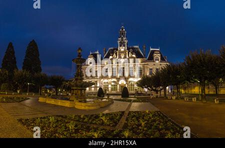 Vue panoramique nocturne de l'hôtel de ville Banque D'Images