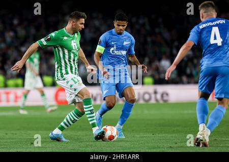 Séville, Espagne. 24th févr. 2022. SEVILLA, ESPAGNE - FÉVRIER 24: Joaquin de Real Betis lors de l'UEFA Europa League Knockout Round Play-offs match entre Real Betis et FK Zenit Sint-Petersburg à l'Estadio Benito Villamarin le 24 février 2022 à Séville, Espagne (photo de DAX Images/Orange Pictures) Credit: Orange pics BV/Alay Live News Banque D'Images