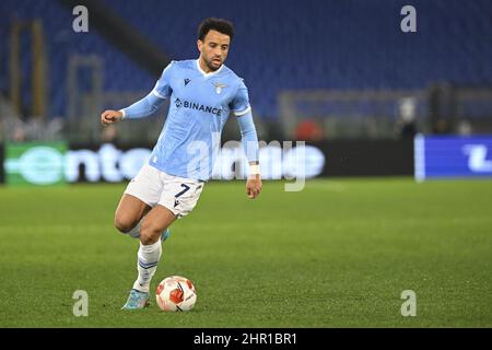 Rome, Italie. 24th févr. 2022. Felipe Anderson de SS LAZIO en action pendant le tournoi Knockout Round Play-offs Leg 2 - UEFA Europa League entre SS Lazio et FC Porto au Stadio Olimpico le 24th février 2022 à Rome, Italie. Crédit : Agence photo indépendante/Alamy Live News Banque D'Images