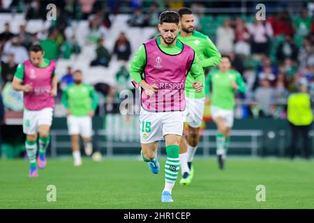 Séville, Séville, Espagne. 24th févr. 2022. Alex Moreno de Real Betis lors de l'UEFA Europa League Knockout Round Playoffs Leg One match entre Real Betis et Zenit Saint-Pétersbourg au stade Benito Villamarin le 24 février 2022 à Séville, Espagne. (Credit image: © Jose Luis Contreras/DAX via ZUMA Press Wire) Banque D'Images