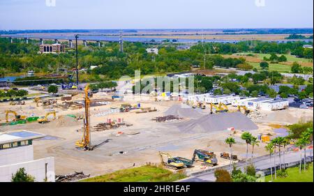 Zone de construction à Savannah Banque D'Images