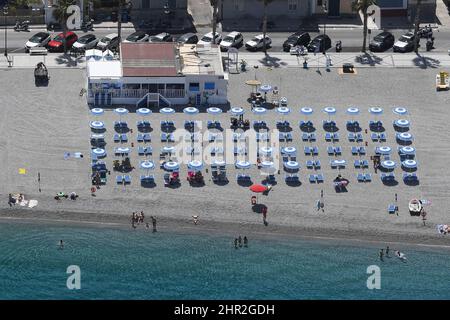 Italie, Calabre, Reggio Calabria, Scilla, la plage Banque D'Images