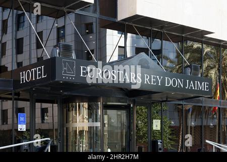 VALENCIA, ESPAGNE - 22 FÉVRIER 2022: Eurostars Hotels est une chaîne hôtelière basée à Barcelone, en Espagne, et appartenant au groupe Hotusa Banque D'Images