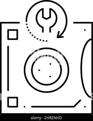 illustration vectorielle de l'icône de la ligne de services de restauration de la sauvegarde sur bande Illustration de Vecteur