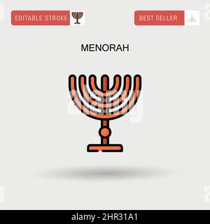 Menorah icône de vecteur simple. Illustration de Vecteur