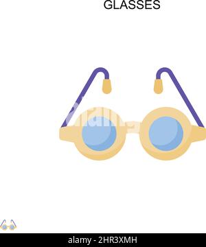 Lunettes icône vecteur simple.Modèle de conception de symbole d'illustration pour élément d'interface utilisateur Web mobile. Illustration de Vecteur