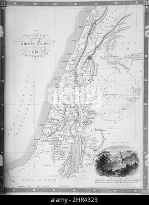 Carte des douze tribus de Canaan de l'ancien Testament Banque D'Images
