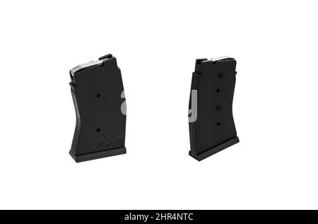 .22wmr magazine de fusil isolé sur fond blanc Banque D'Images