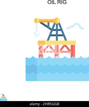 Icône vecteur simple de l'engin de forage pétrolier.Modèle de conception de symbole d'illustration pour élément d'interface utilisateur Web mobile. Illustration de Vecteur