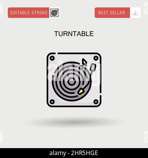 Icône de vecteur simple de plateau tournant. Illustration de Vecteur