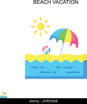 Vacances à la plage simple icône de vecteur. Modèle de conception de symbole d'illustration pour élément d'interface utilisateur Web mobile. Illustration de Vecteur