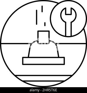 illustration vectorielle de l'icône de la ligne de ventilation du toit Illustration de Vecteur