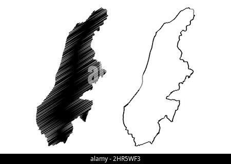 Île d'Adélaïde (Royaume-Uni de Grande-Bretagne et d'Irlande du Nord, territoire de l'Antarctique britannique) carte illustration vectorielle, croquis griffés Adelaide Illustration de Vecteur