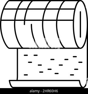 illustration vectorielle de l'icône représentant une ligne de rouleau de laine minérale métallique Illustration de Vecteur