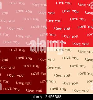 ensemble vectoriel de motifs sans couture pour la saint-valentin - vous aimez Illustration de Vecteur