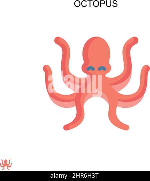 Icône de vecteur simple octopus.Modèle de conception de symbole d'illustration pour élément d'interface utilisateur Web mobile. Illustration de Vecteur