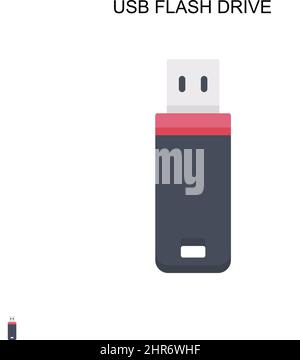 Icône de vecteur simple de clé USB.Modèle de conception de symbole d'illustration pour élément d'interface utilisateur Web mobile. Illustration de Vecteur