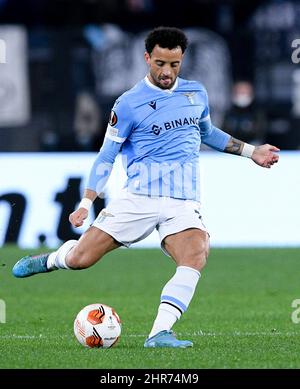 Rome, Italie. 24th févr. 2022. Felipe Anderson de SS Lazio pendant l'UEFA Europa League Knockout Round Play-offs Leg 2 entre SS Lazio et FC Porto au Stadio Olimpico, Rome, Italie, le 24 février 2022. Credit: Giuseppe Maffia/Alay Live News Banque D'Images