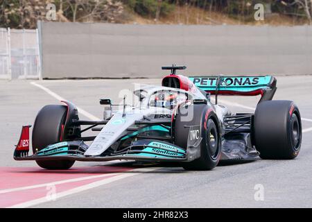 25th février 2022 ; circuit Barcelona Catalunya, Barcelone, Espagne: Formule 1 , essais pré-saison; George Russell (GBR) Mercedes AMG Petronas Formule 1 Team Banque D'Images