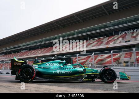 25th février 2022 ; circuit Barcelona Catalunya, Barcelone, Espagne: Formule 1 , essais pré-saison; Sebastian Vettel (GER) Aston Martin Aramco cognizant Formula One Team Banque D'Images