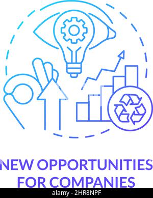 Nouvelles opportunités pour les entreprises Blue gradient concept Icon Illustration de Vecteur