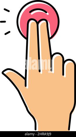 appuyez deux fois avec vos doigts sur l'illustration vectorielle de l'icône en couleur de l'écran du smartphone Illustration de Vecteur