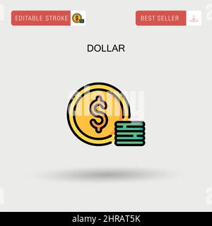 Dollar simple vecteur icône. Illustration de Vecteur