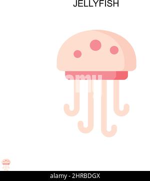 Icône de vecteur simple Jellyfish.Modèle de conception de symbole d'illustration pour élément d'interface utilisateur Web mobile. Illustration de Vecteur