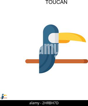 Icône de vecteur simple Toucan.Modèle de conception de symbole d'illustration pour élément d'interface utilisateur Web mobile. Illustration de Vecteur