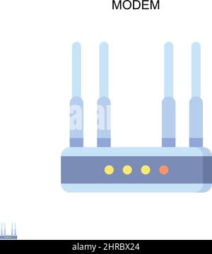 Icône de vecteur simple modem.Modèle de conception de symbole d'illustration pour élément d'interface utilisateur Web mobile. Illustration de Vecteur