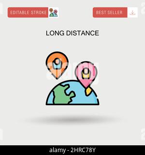 Icône de vecteur simple longue distance. Illustration de Vecteur