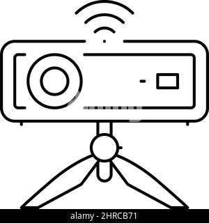 illustration vectorielle de la ligne de projection smart wi-fi mini Illustration de Vecteur