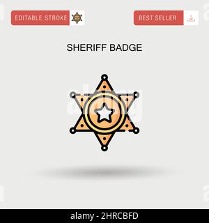 Icône simple vecteur badge Sheriff. Illustration de Vecteur