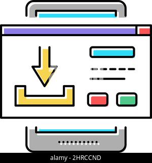 télécharger le contenu illustration vectorielle de l'icône de couleur du contenu généré par les consommateurs Illustration de Vecteur