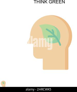 Pensez vert icône de vecteur simple. Modèle de conception de symbole d'illustration pour élément d'interface utilisateur Web mobile. Illustration de Vecteur