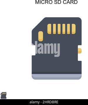 Icône de vecteur simple de carte micro sd.Modèle de conception de symbole d'illustration pour élément d'interface utilisateur Web mobile. Illustration de Vecteur