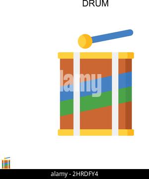 Icône de vecteur simple de tambour.Modèle de conception de symbole d'illustration pour élément d'interface utilisateur Web mobile. Illustration de Vecteur